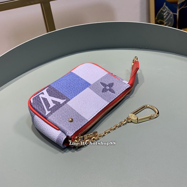 路易威登LV錢包 拼格藍 M67579 2019夏季款 Micro Pochette Accessories小手袋 LV零錢包 xxlv2164